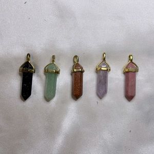 Set of 5 assorted crystal pendants